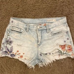 Blank NYC cut off embroidered short